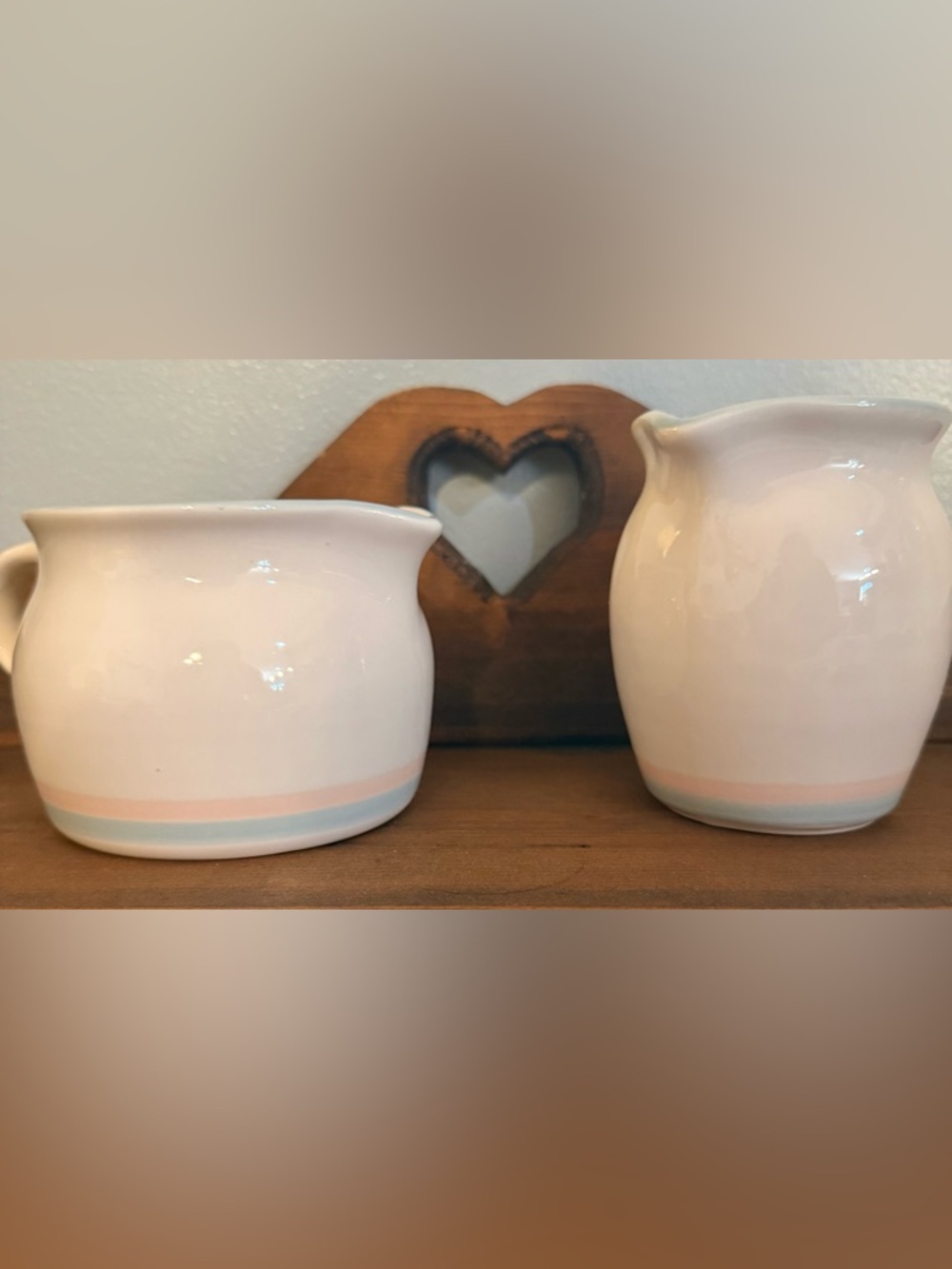 Vintage Pfaltzgraff Aura milk and creamer pitchers
